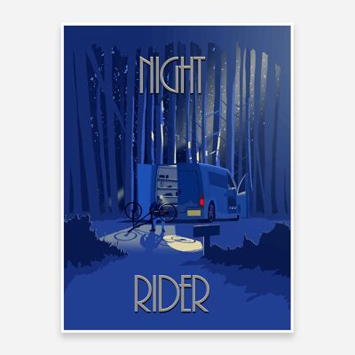 Night Rider Mountain Bike Art Print