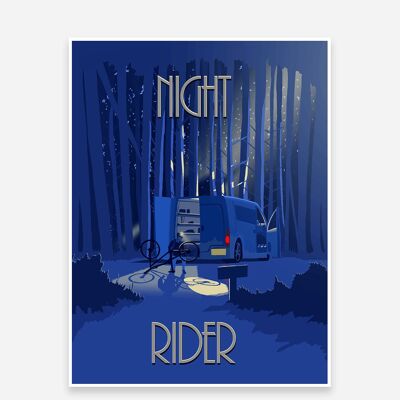 Stampa artistica di mountain bike del pilota notturno