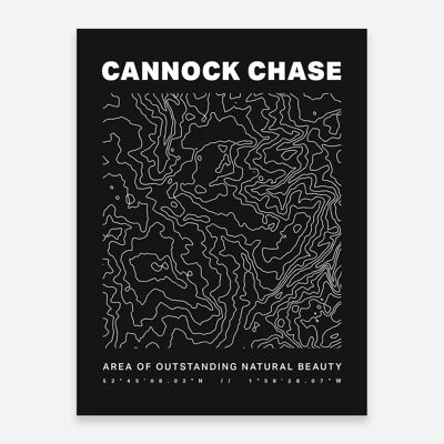 Stampa artistica di contorni di Cannock Chase