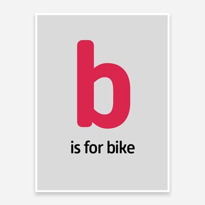 B ist für Fahrrad-Kunstdruck
