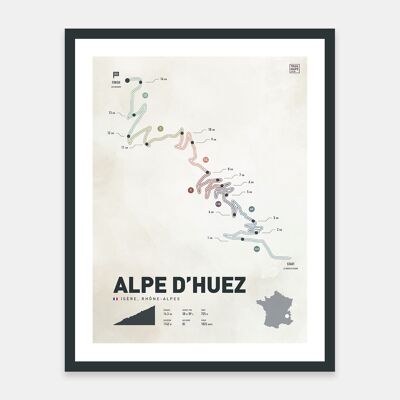 Alpe D'Huez Washed Road Climb Art Print