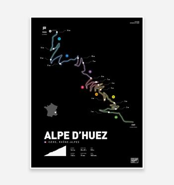 Ascension de l'Alpe D'Huez Impression artistique 1