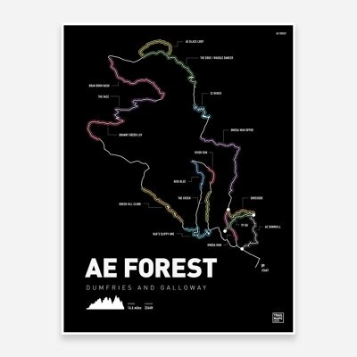 Stampa artistica di Ae Forest Mountain Bike Trail