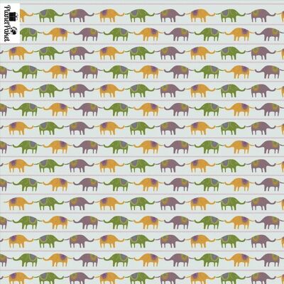 Papier cadeau écologique - Une horde d'éléphants