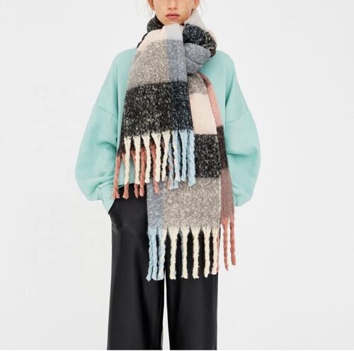 Dames sjaal | winter | wol | meerkleurig | 200 x 45cm