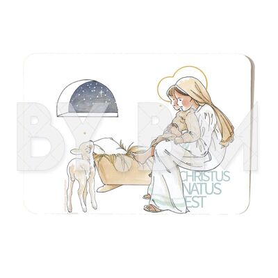 Christmas nativity card "Christus natus est"
