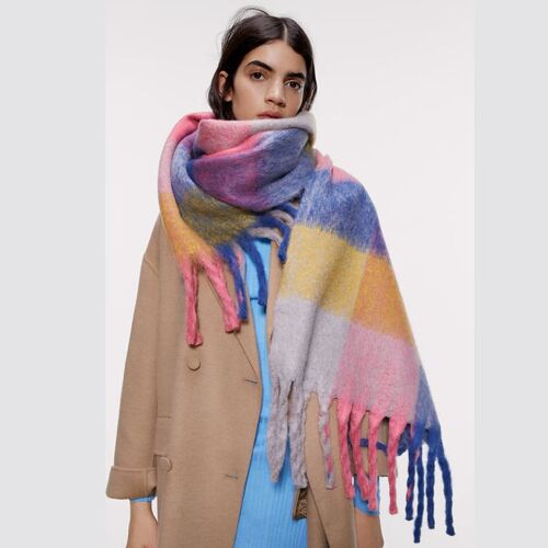 Dames sjaal | winter | wol | roze | 200 x 100cm