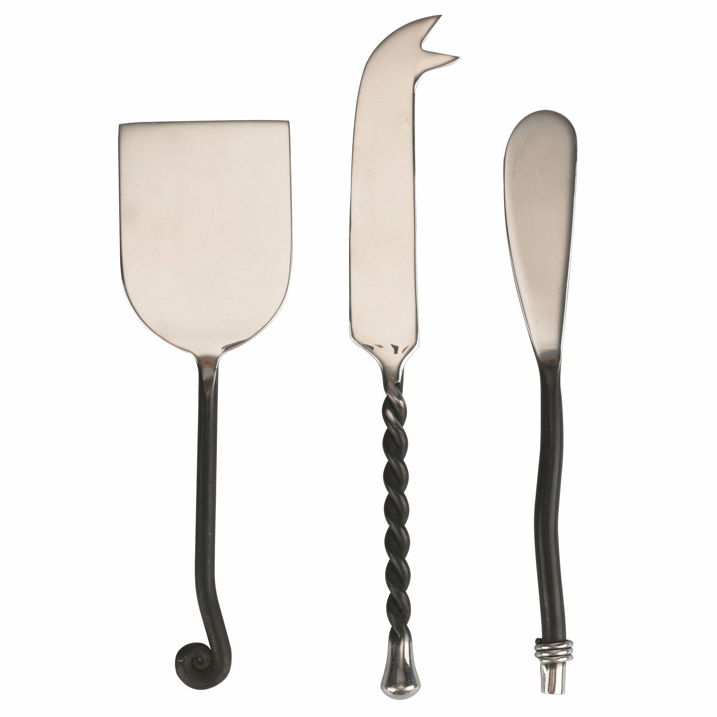 MATERIA KÄSEMESSER 3ER-SET SCHWARZE GRIFFE