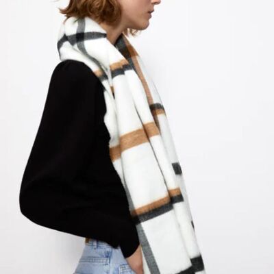 Bufanda de mujer | invierno | lana | rosa | 90x70cm