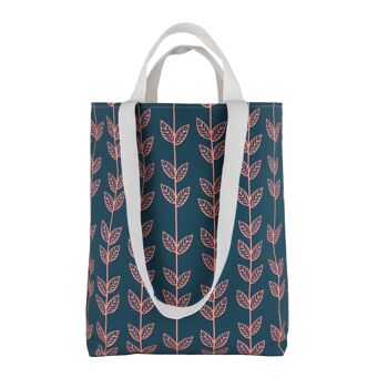 Sac fourre-tout lavable bleu avec imprimé rétro, cadeau pour les fleuristes, les amateurs de fleurs, les jardiniers 1