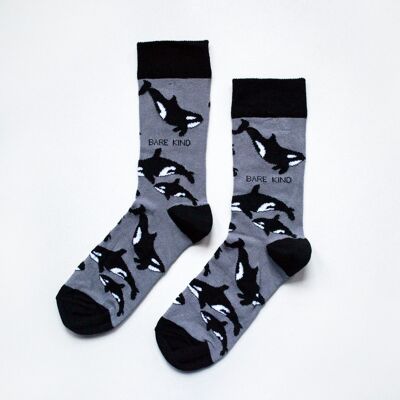 Orca Socks | Bamboo Socks | Grey Socks | Ocean Socks