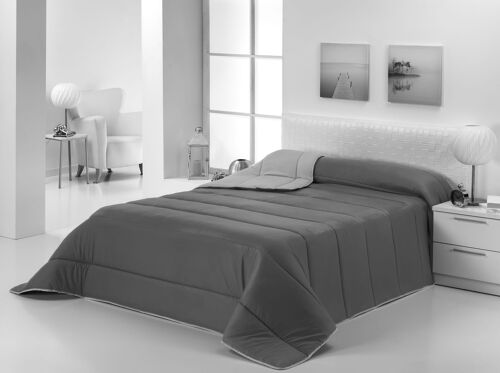 Edredón Nórdico 300gr Bicolor Reversible Cama 105cm Gris Claro / Gris Oscuro