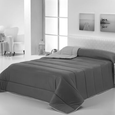 Nordic Quilt 300gr Bicolor Reversible Bed 105cm Light Gray / Dark Gray