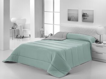 Couette Nordic 300gr Bicolore Réversible Lit 135cm Aqua / Gris 1