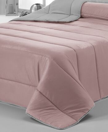 Couette Nordic 300gr Bicolore Réversible Lit 140cm Nude / Gris 2