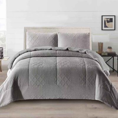 Embossed Sheepskin Nordic Quilt for Bed 80cm Gray