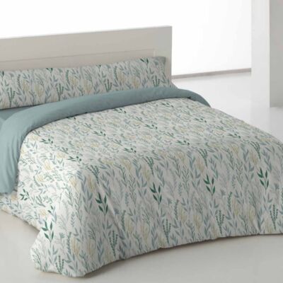 Housse de couette 2 pièces vert bourgogne lit 150 cm