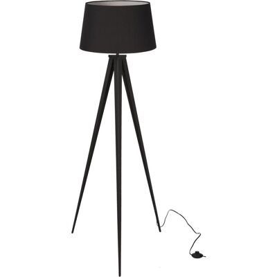 Lampadaire 26508NO Noir - abat jour tissu pieds metal