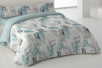 Housse de couette 2 pièces bleu Olcy lit 180 cm 3