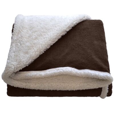 Sheepskin Flannel Blanket 160x220cm Sofa Chocolate Donegal