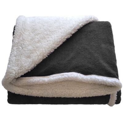 Shearling Flannel Blanket 240x220cm Donegal Gray Sofa