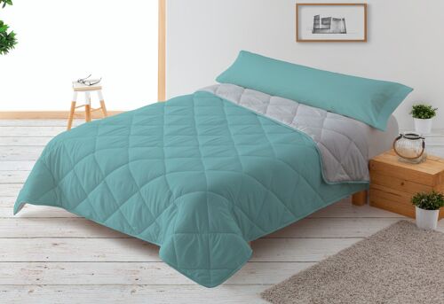 Relleno Nórdico 300gr Bicolor Reversible Cama 105cm 180x220cm Aqua / Gris  Donegal Collections