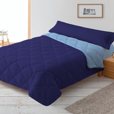 Copripiumino 300gr Letto Reversibile Bicolore 105cm 180x220cm Blu / Blu Collezioni Donegal