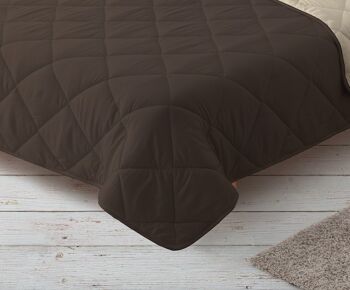 Couette Garnissage 300gr Bicolore Lit Réversible 90cm 150x220cm Chocolat / Beige Collections Donegal 3