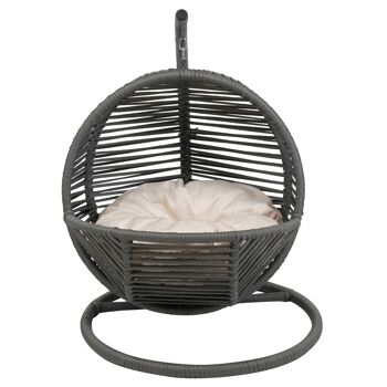Mini Chaise Suspendue Balançoire Simba Chat / Chien Gris | Oreiller crème 2