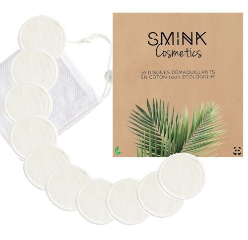 LINGETTES DEMAQUILLANTE ECOLOGIQUE EN BAMBOO (10 pièces lavables)