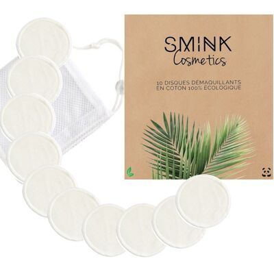 ECOLOGICAL BAMBOO MAKEUP REMOVER WIPES (10 washable pieces)