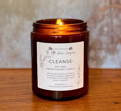 Cleanse Aromatherapy Candle 180ml | Soy Wax | Hand poured