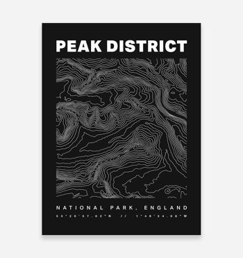 Peak District Contours Art Print 1