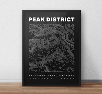 Peak District Contours Art Print 3