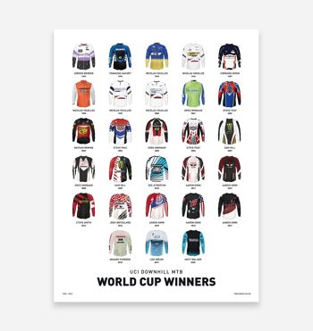 World Cup Downhill Winners Art Print - White 1