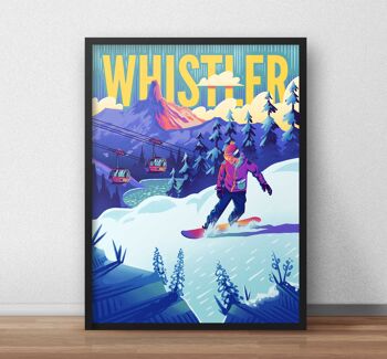 Whistler Snowboarder Travel Art Print 1