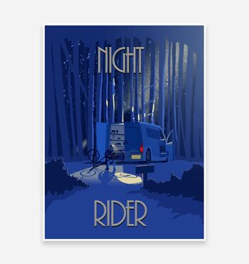 Night Rider Mountain Bike Art Print 1