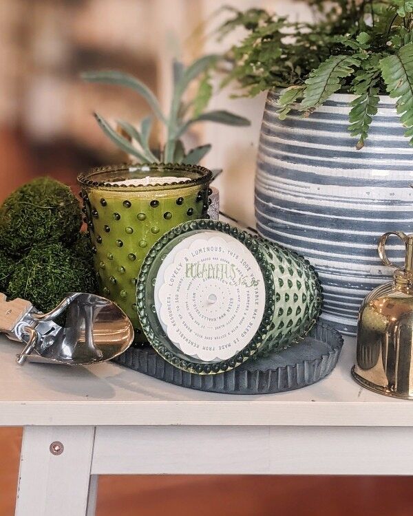 Simpatico Hobnail Glass Candle #95 Eucalyptus