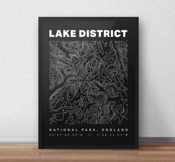 Lake District National Park Contours Art Print 4