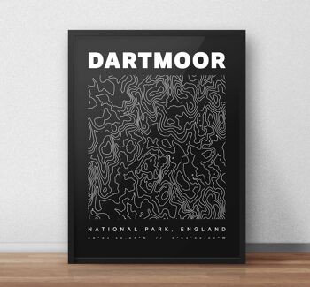 Dartmoor National Park Contours Art Print 4
