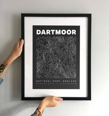 Dartmoor National Park Contours Art Print 2