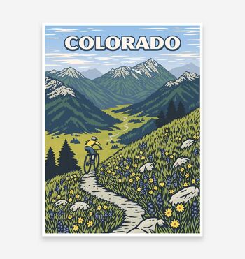 Colorado Mountain Biking Art Print 1