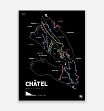Châtel Trail Map Art Print 1