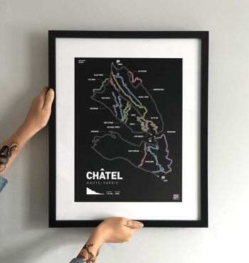 Châtel Trail Map Art Print 2