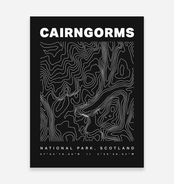 Cairngorms National Park Contours Art Print 1