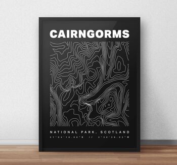 Cairngorms National Park Contours Art Print 4
