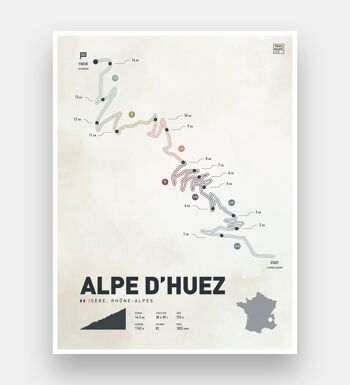 Alpe D'Huez Washed Road Climb Art Print 2