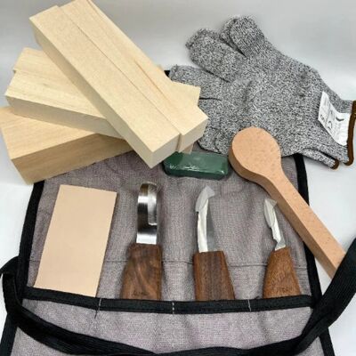 7 Piece Hand Wood Carving Chisel Set Professional Woodworking Tools Kit UK with protection gloves