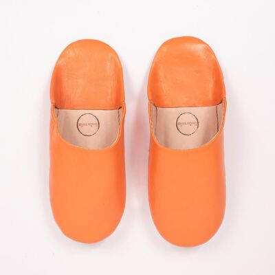 Moroccan Babouche Basic Slippers, Clementine