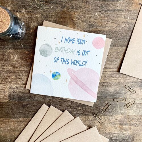 Birthday Card, Out of this World, Planets, Space